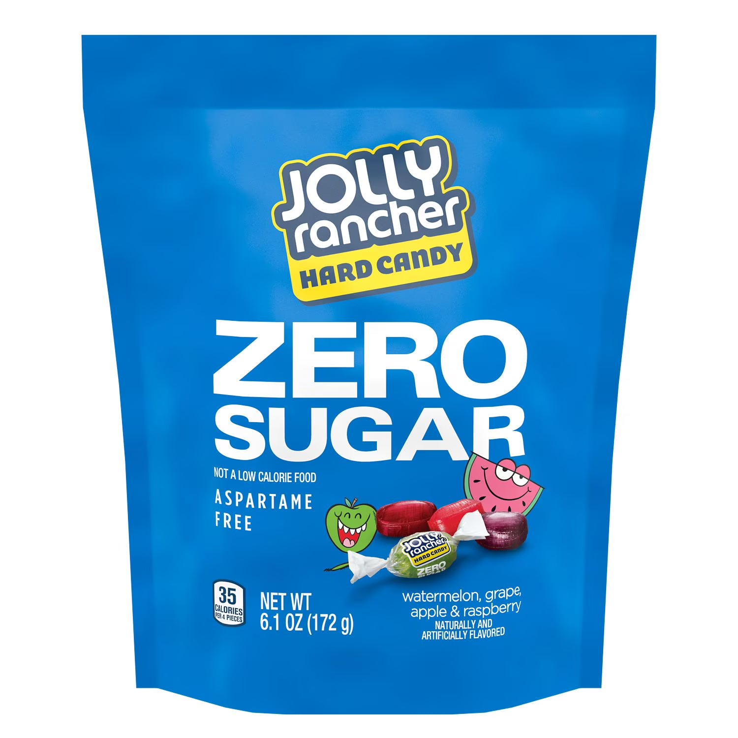 Jolly Rancher Zero Sugar Assorted Fruit Flavored Hard Candy, Bag