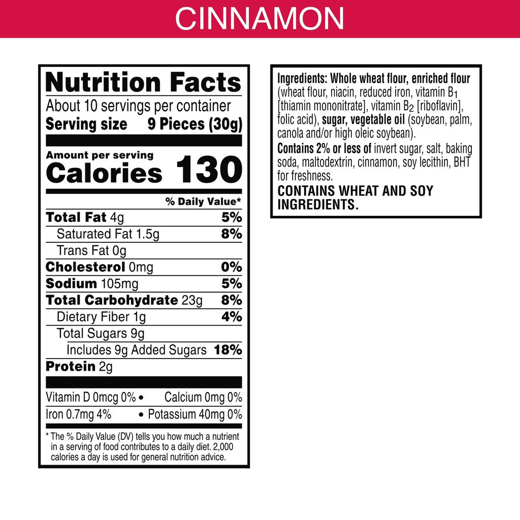 Kellogg's Cinnamon Baked Graham Cracker Sticks, Lunch Snacks, 11 oz