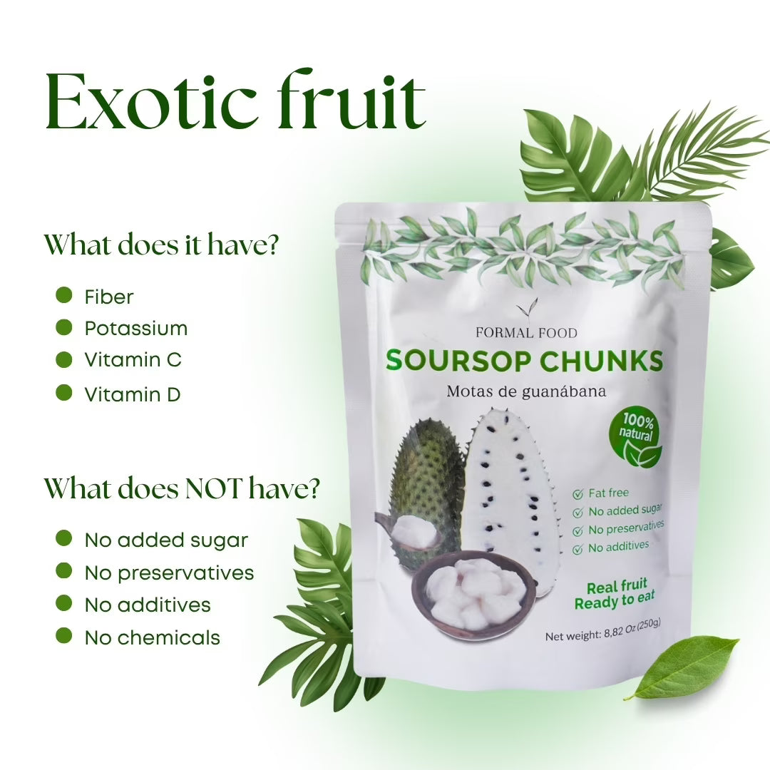 Formal Food Soursop (Guanabana) Fruit 100% Natural, No Added Sugar, No Preservatives, 1 pack, 8.82 oz