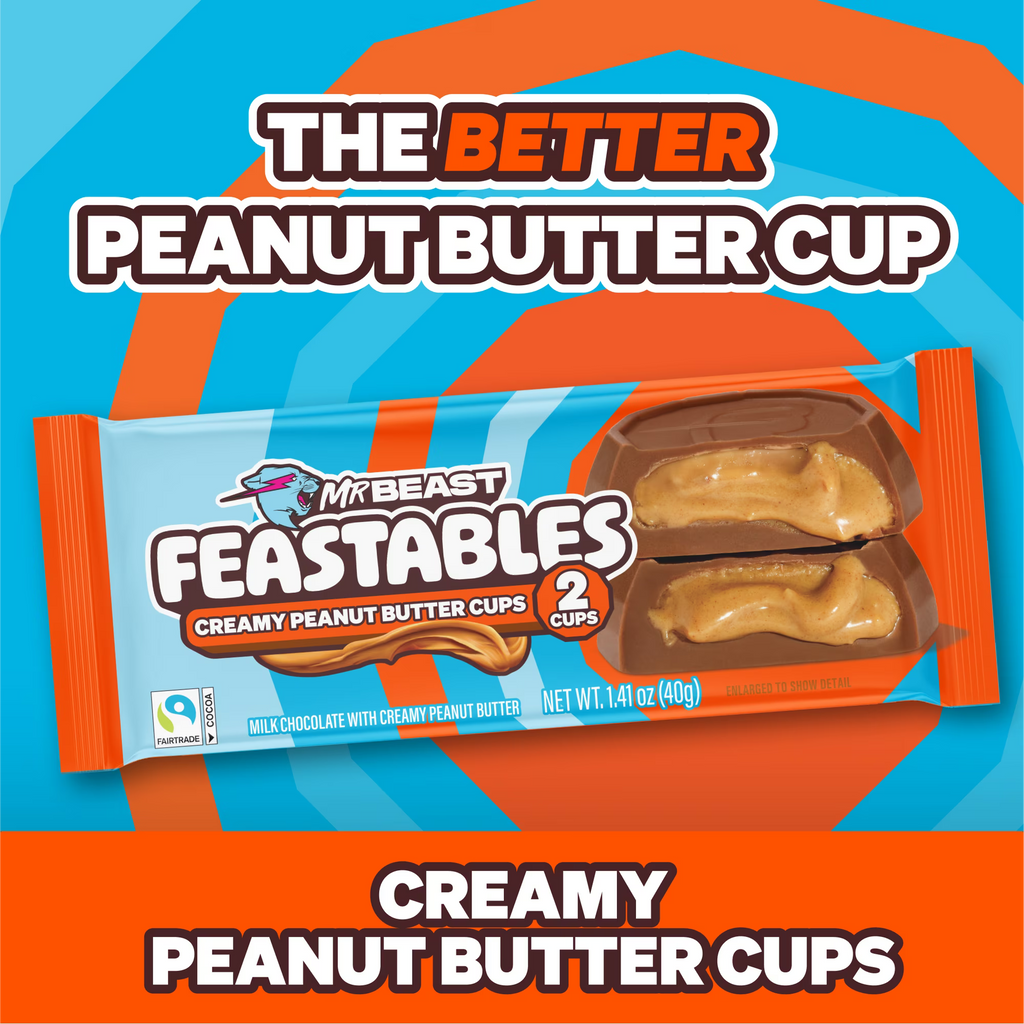 Feastables MrBeast Peanut Butter Cups, 1.41 oz (35g), 2 Count