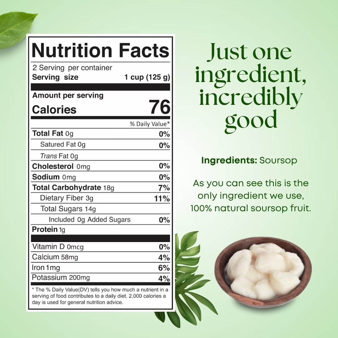 Formal Food Soursop (Guanabana) Fruit 100% Natural, No Added Sugar, No Preservatives, 1 pack, 8.82 oz