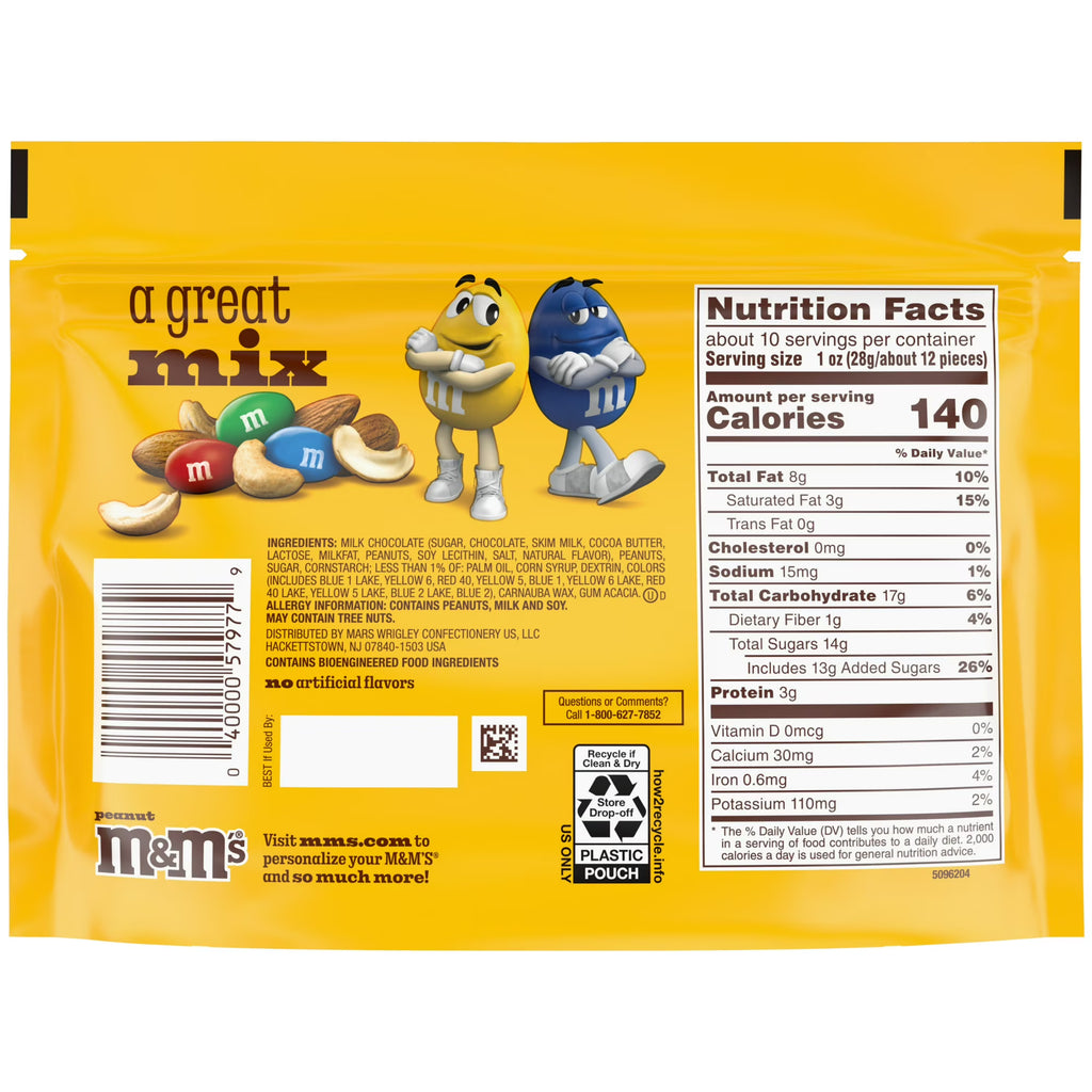 M&M's Peanut Milk Chocolate Candy Sharing Size - 10.05 oz Bag