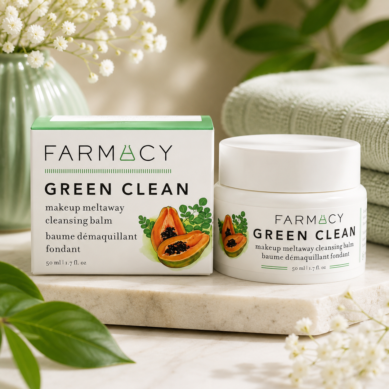 Farmacy Green Clean Makeup Meltaway Cleansing Balm Face Cleanser – Natural Makeup